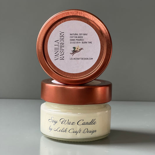 Vanilla Raspberry Soy Wax Candle
