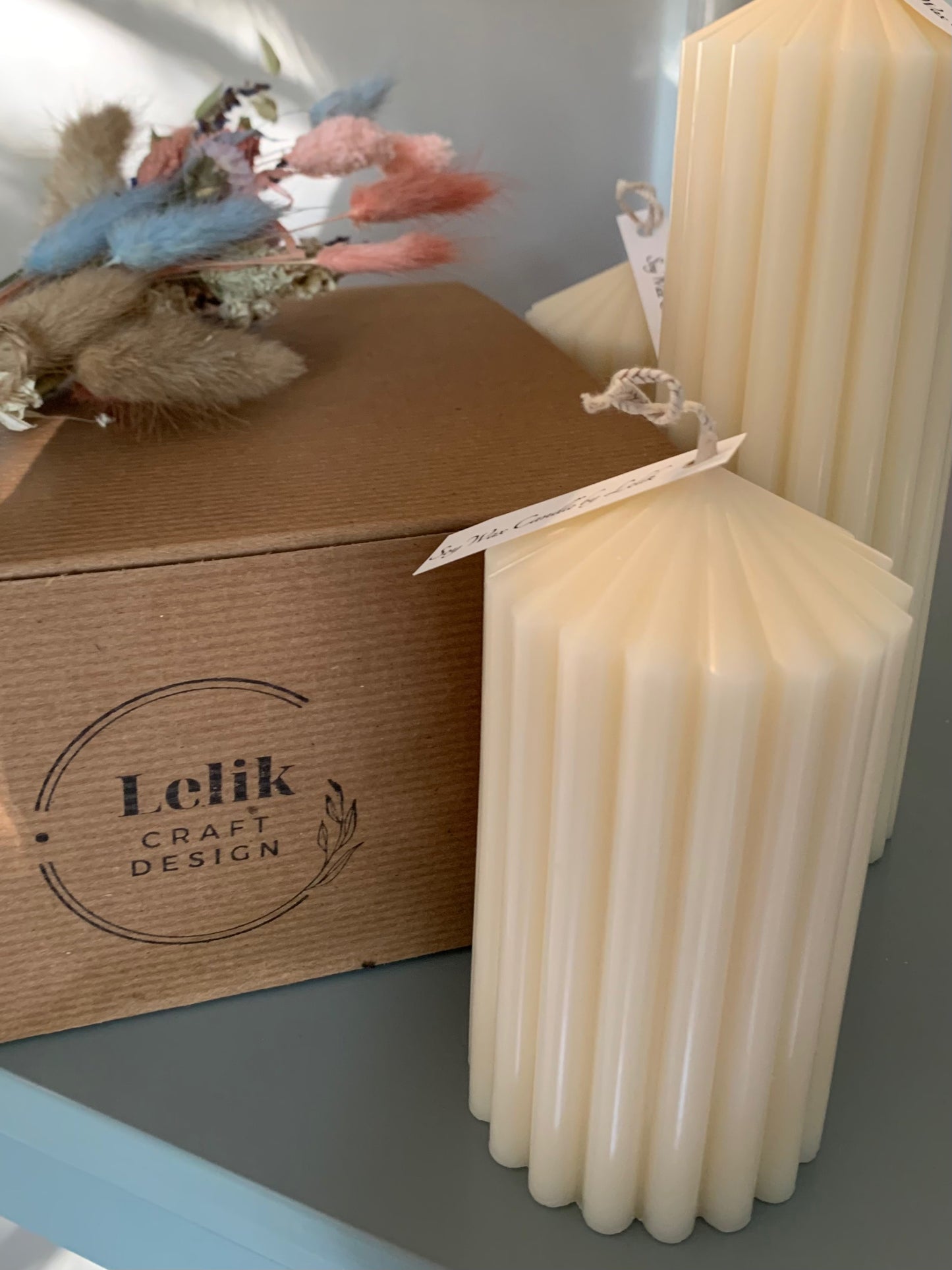 Ribbed Pillar Candles