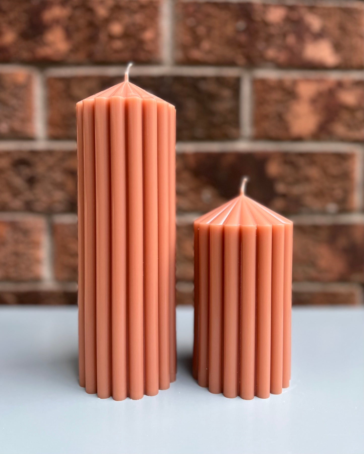 Ribbed Pillar Candles