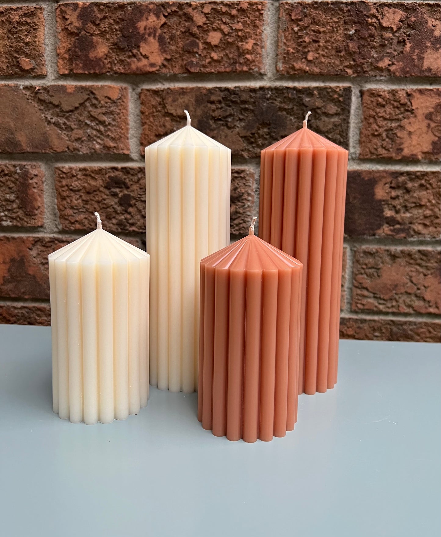 Ribbed Pillar Candles