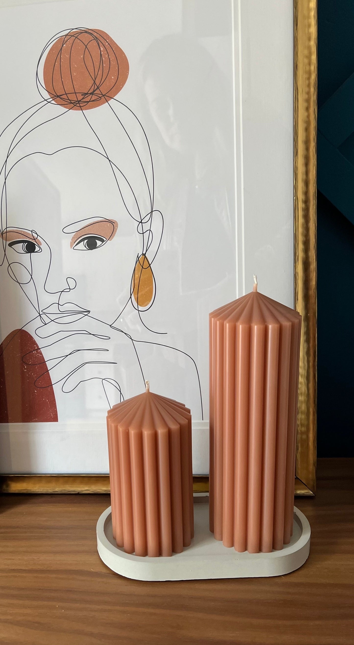 Ribbed Pillar Candles
