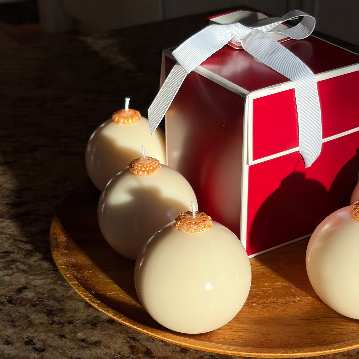 Elegant Christmas Ornament Candle