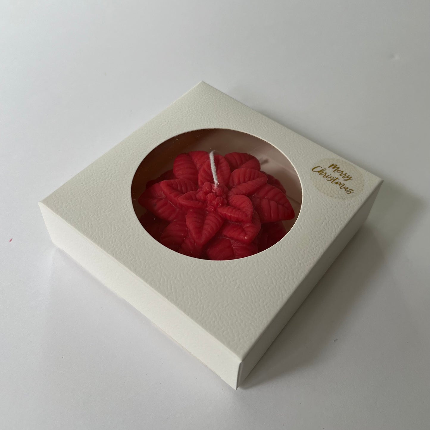 Poinsettia Scented Candle - Christmas Flower Gift